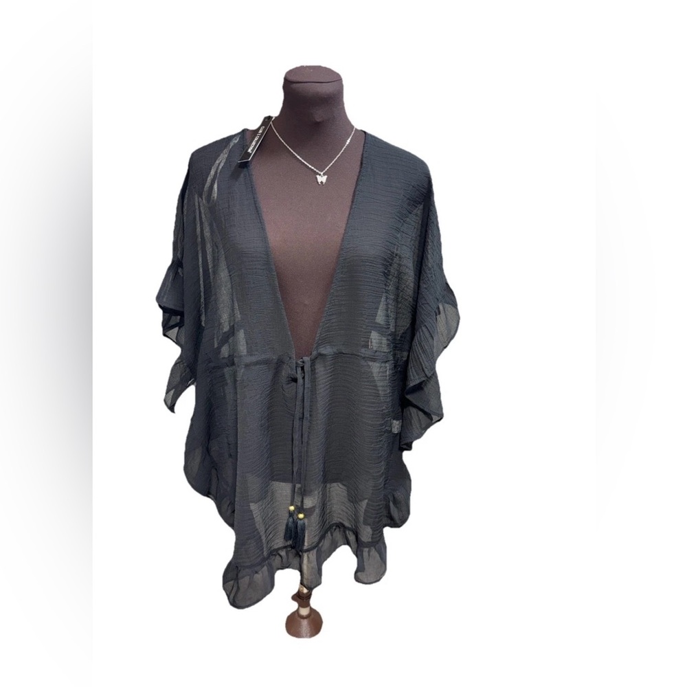 Lightweight Black Sheer Tunic Cover-Up
